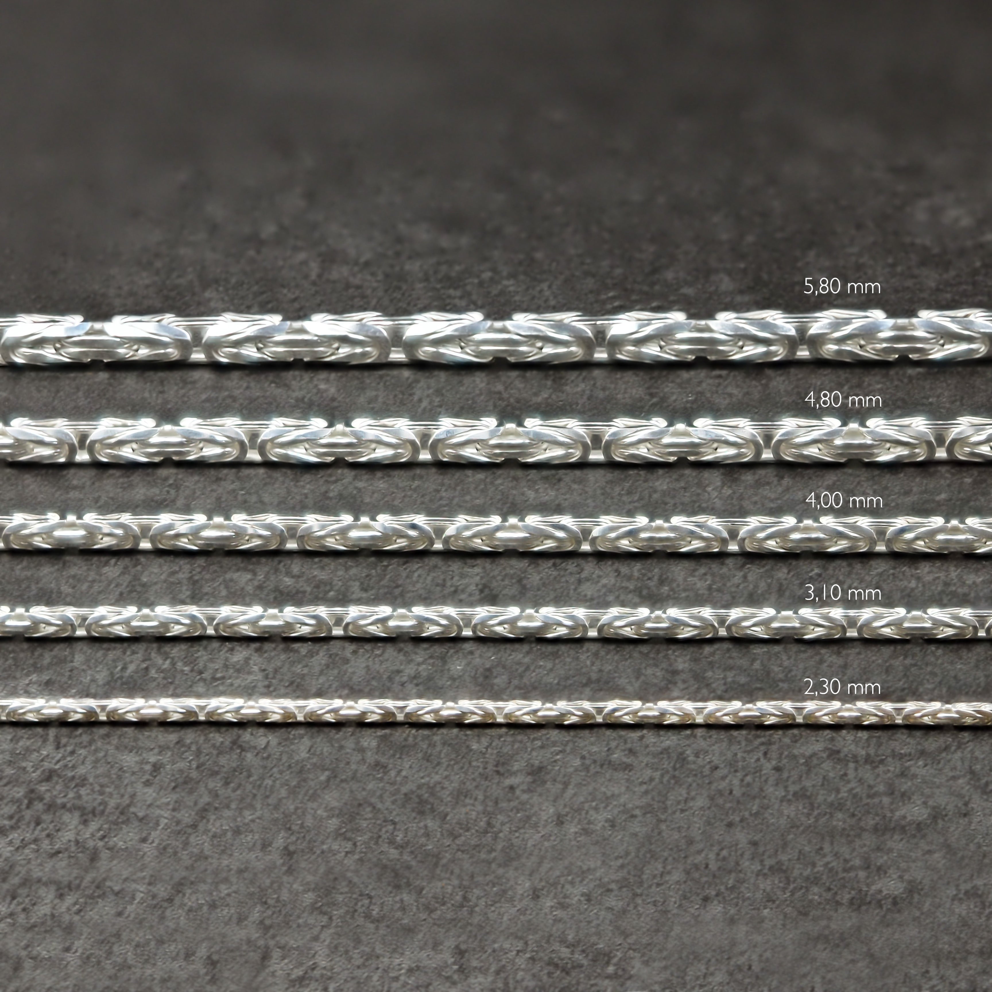 Facettierte Königsketten - Halskette 8 mm aus Massivem 925 Sterling Silber