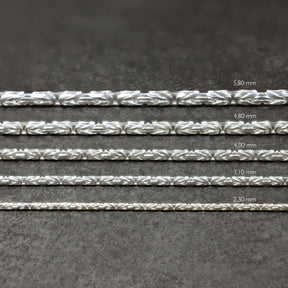 Facettierte Königsketten - Halskette 4,8 mm aus Massivem 925 Sterling Silber