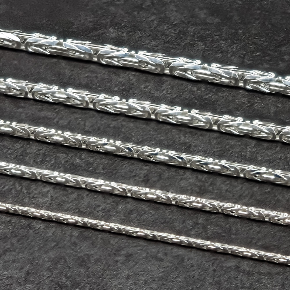 Facettierte Königsketten - Halskette 8 mm aus Massivem 925 Sterling Silber