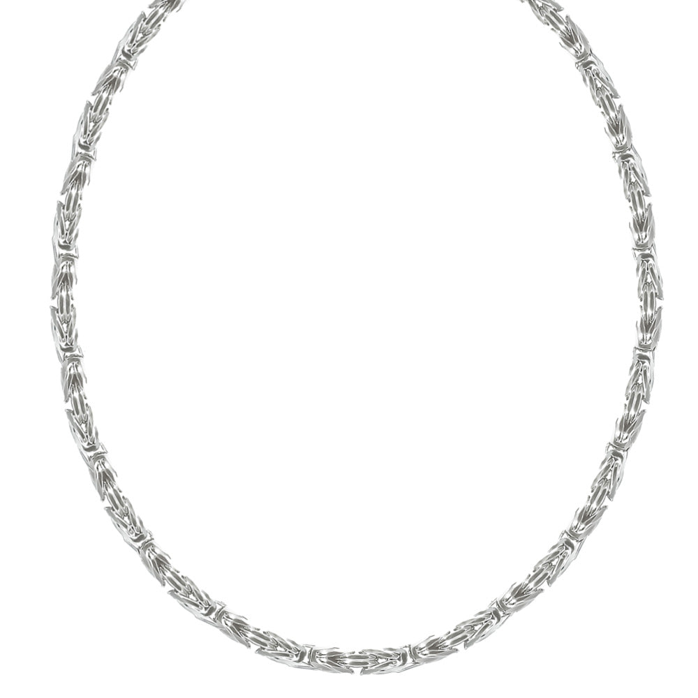 Facettierte Königskette 4 mm - massiv in 925 Sterling Silber