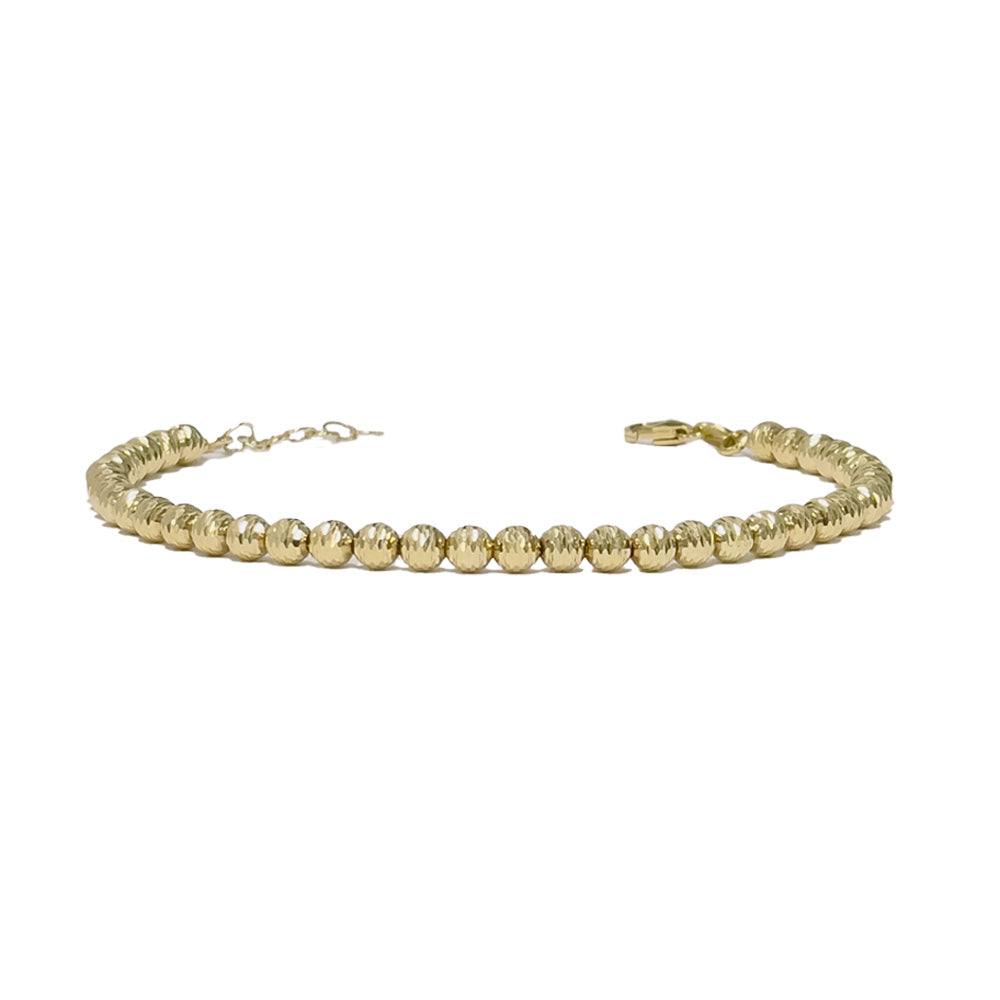 Goldenes Damenarmband mit beweglichen, geschliffenen Goldkugeln.Exqusite Handwerkskunst in 585/14Karat Gold