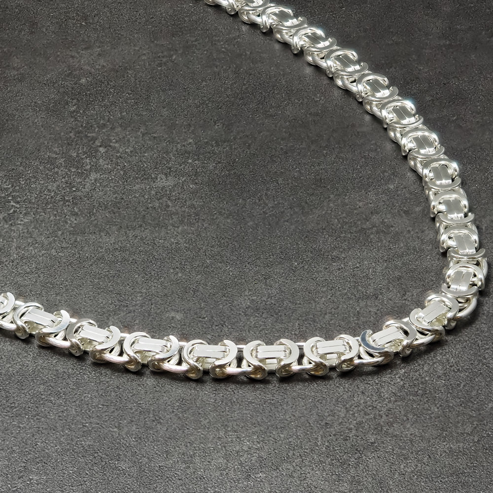 Flache Königsktte 8mm Etruska in 925 Sterling Silber
