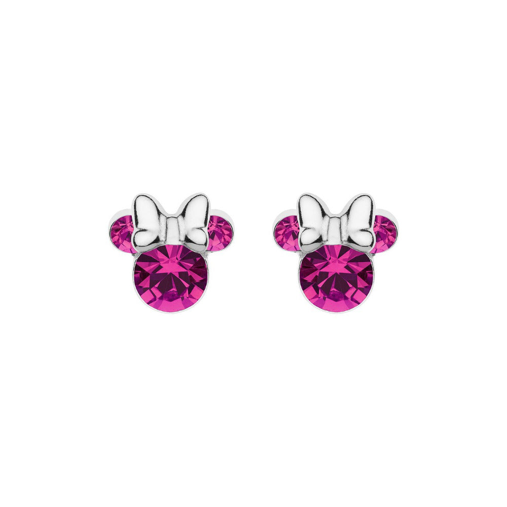 925 Sterling Silber Ohrstecker von Diseny mit pinken Steinen mit dem motiv Minni Mouse ES00028SOCTL.CS