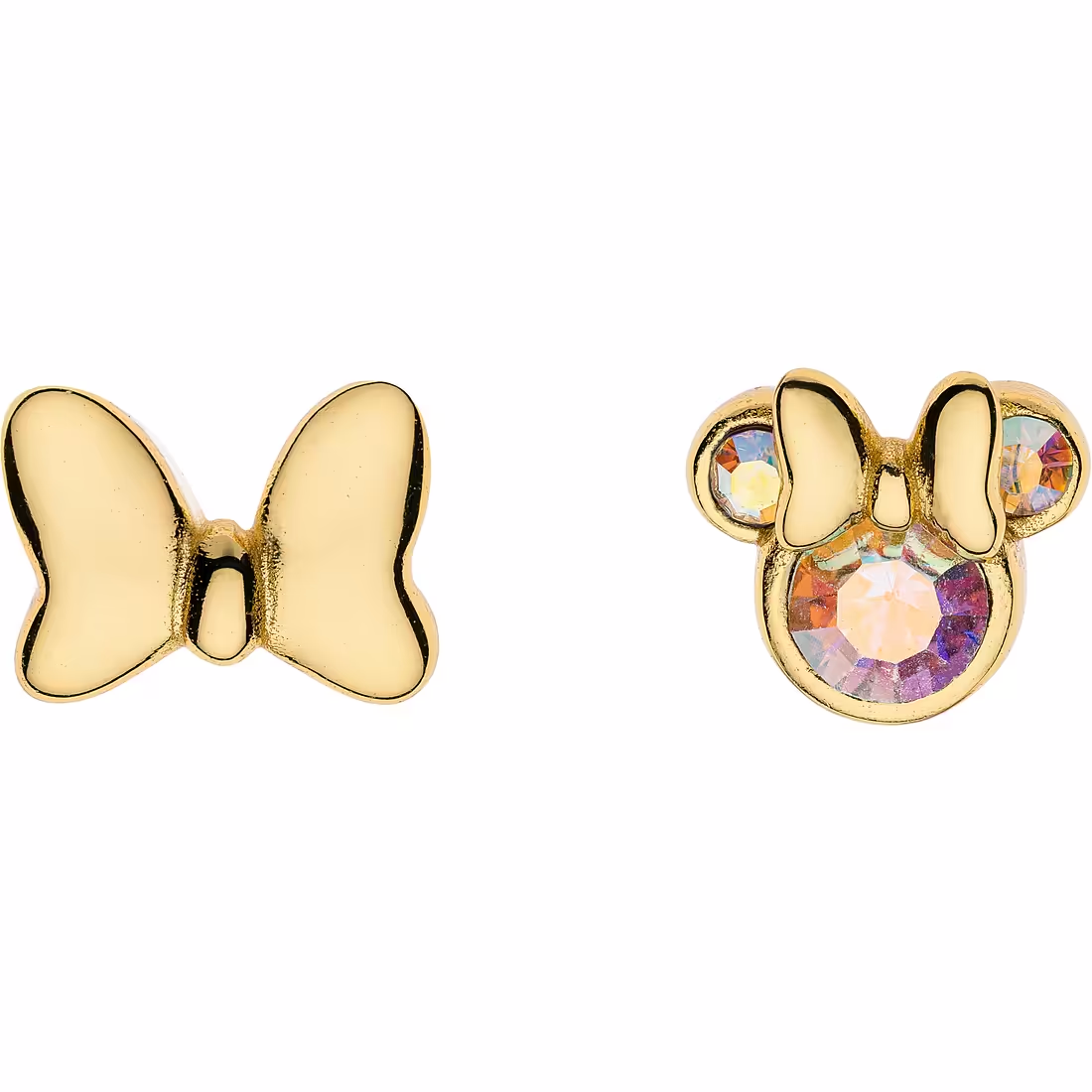 Disney Ohrstecker schleife und Minnie Mouse in gold mit zirkonia steine