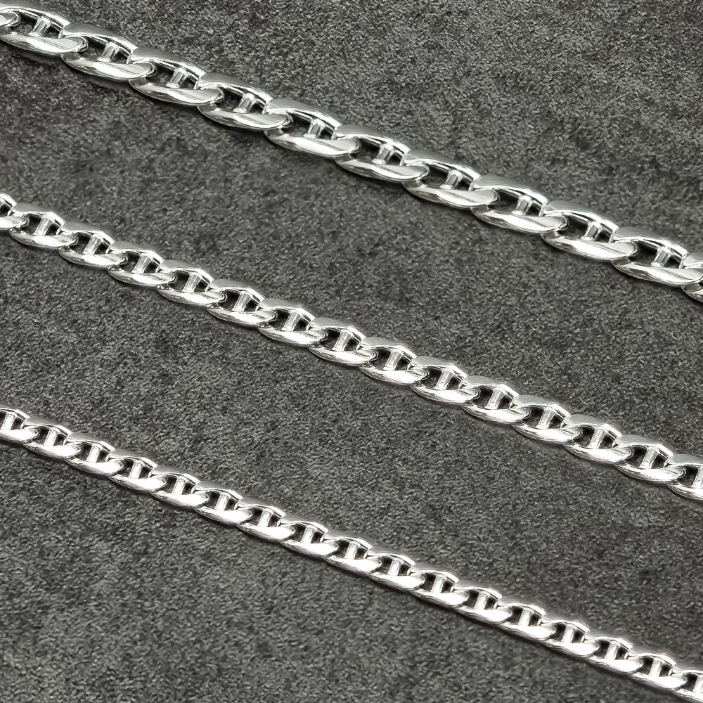 Panzerhalskette mit Steg 5,6 mm in 925 Sterling Silber