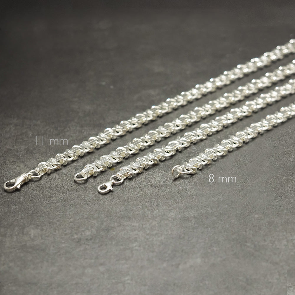 Flache Königskette Etruska in 925 Sterling Silber