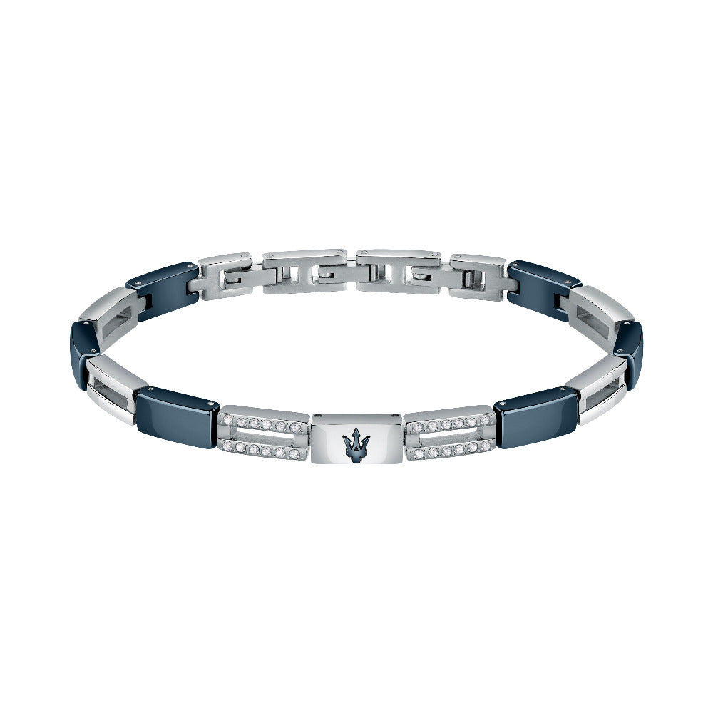 Maserati JM223ATZ23 Armband grössenverstellbar blau Silber und swarovski steinen