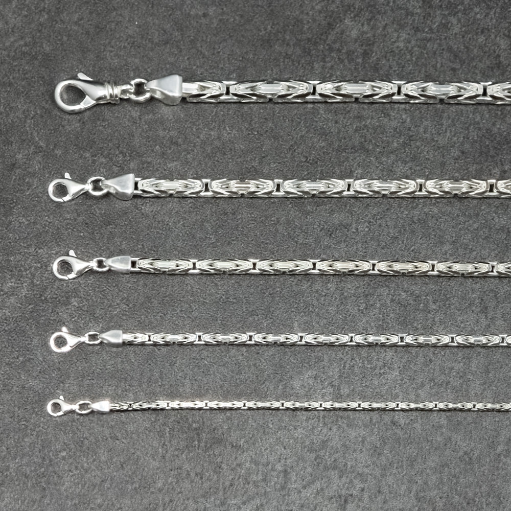 Facettierte Königsketten - Halskette 4,8 mm aus Massivem 925 Sterling Silber