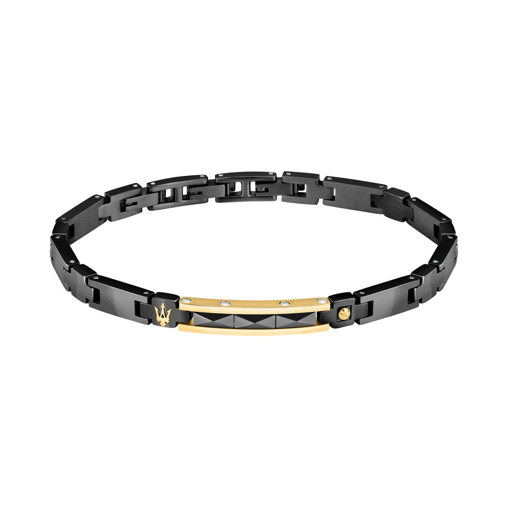 Maserati Herrenarmband Edelstahl Schwarz-Gold – Modell JM224ATZ36