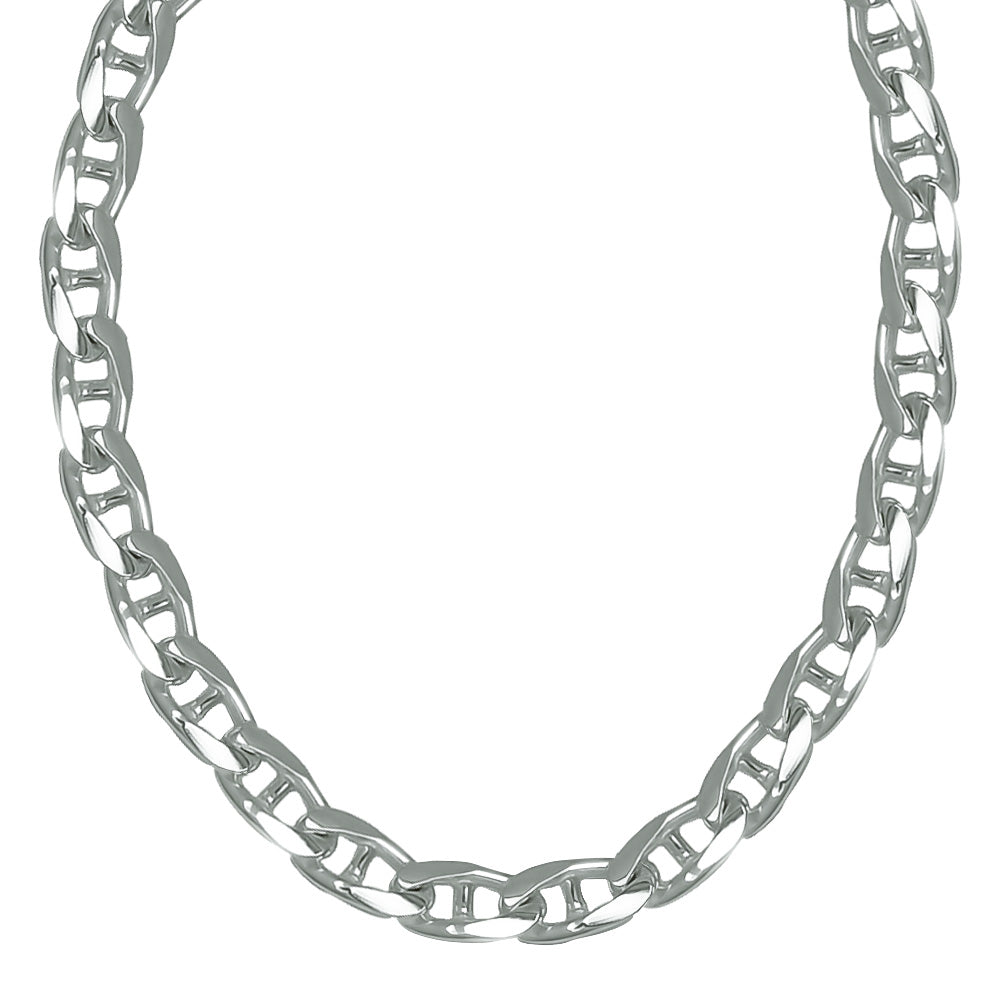 Panzerhalskette mit Steg 6.8 mm in 925 Sterling Silber