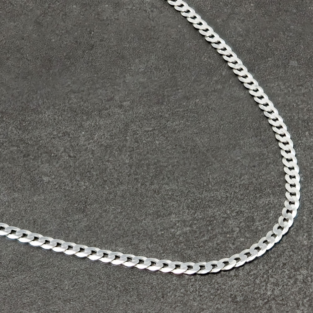 Panzerkette 8,8 mm Flach 925 Sterling Silber ERHA370125