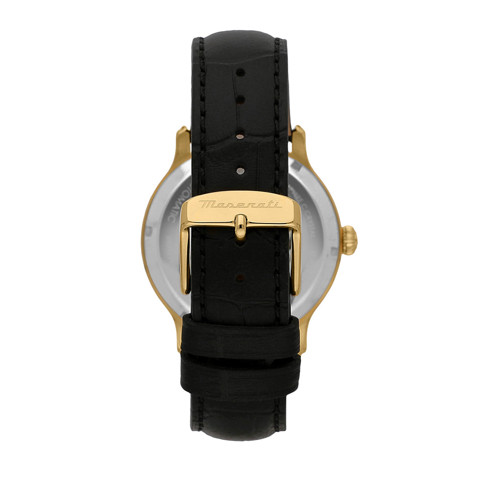 R8821118011 Maserati epoca von hinten band aus echtem leder mit goldener dornschliesse