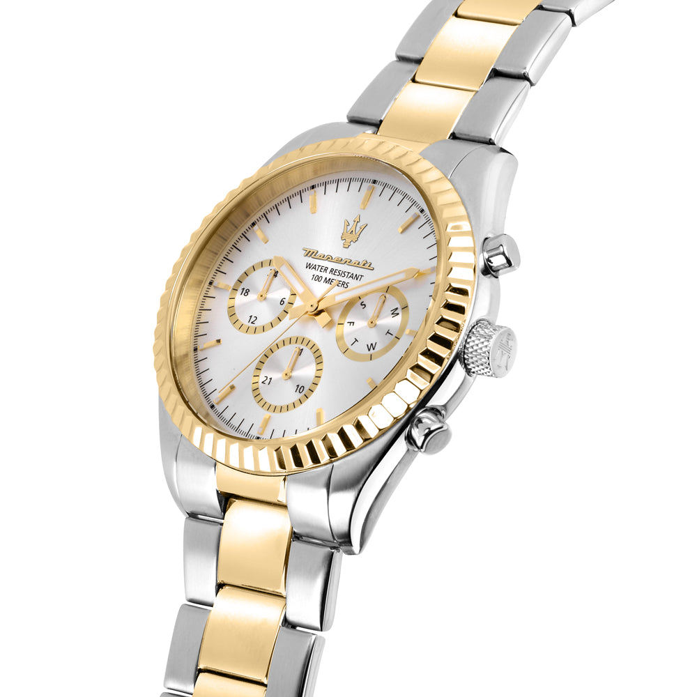 R8853100021 Competizione Maserati seitliche nahaufnahme der bicolor Herrenuhr