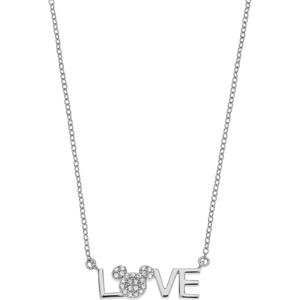 Disney NS00037RZWL-157.cs love Halskette mit einem Mickey Mouse beim o mit zirkonnia Steinen besetzt