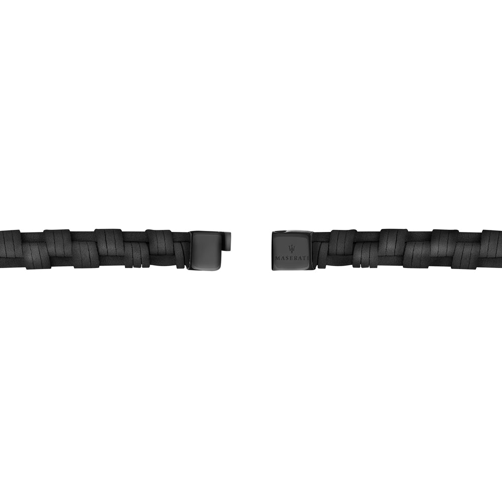 Maserati jm218amf06 schwarzes Armband sicht der Schliesse welches in schwarz gehalten ist