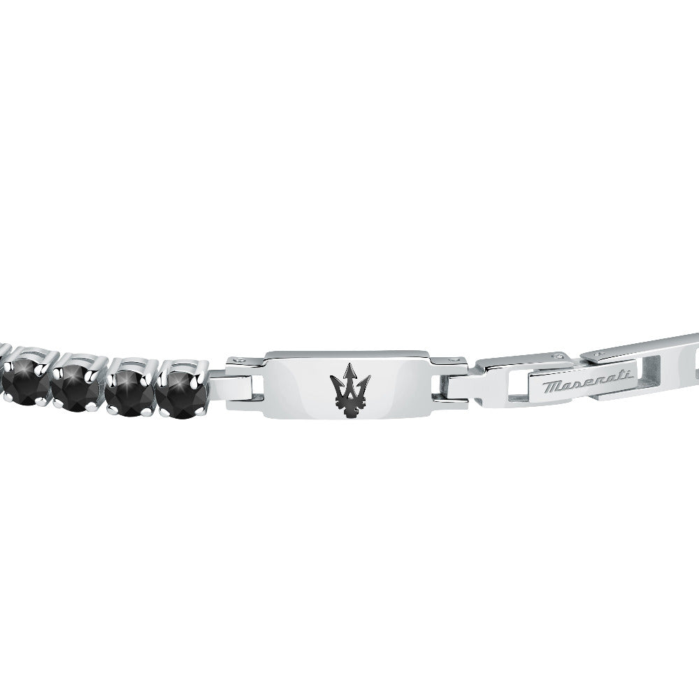 Maserati jm222avc04 nahaufnnahme des Logos dem dreizack in schwarz gehalten