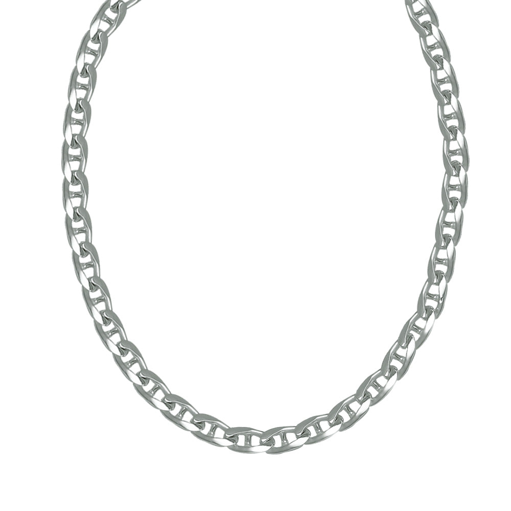 330009/330008_Panzer_Halskette_mit Steg_ 925_Sterling_Silber