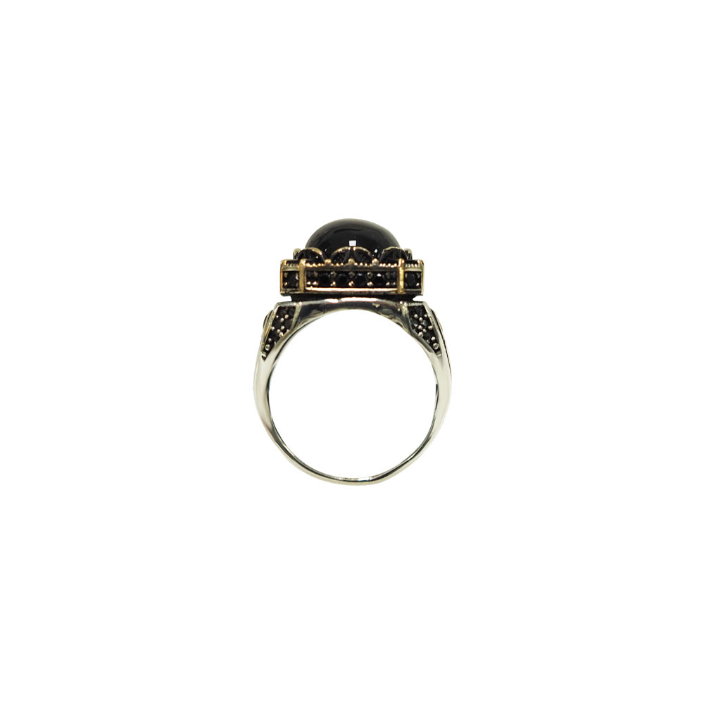 Herrenring, Image Bild, vergoldet, sülfikar, Schwert Ring, Herrenschmuck, schwarzer Ring, längs Sicht