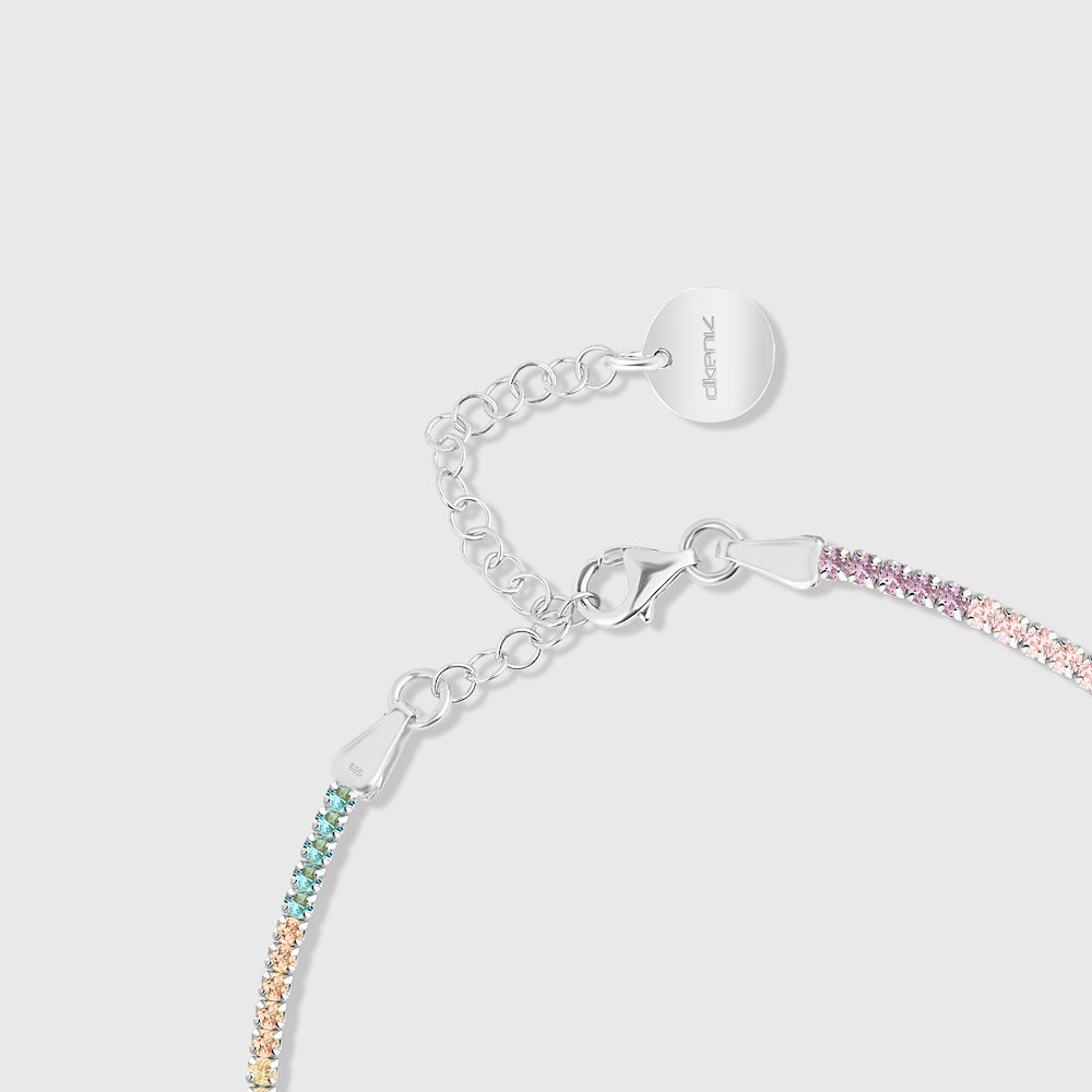 Tennis Armkette Mini Bunt - Silber