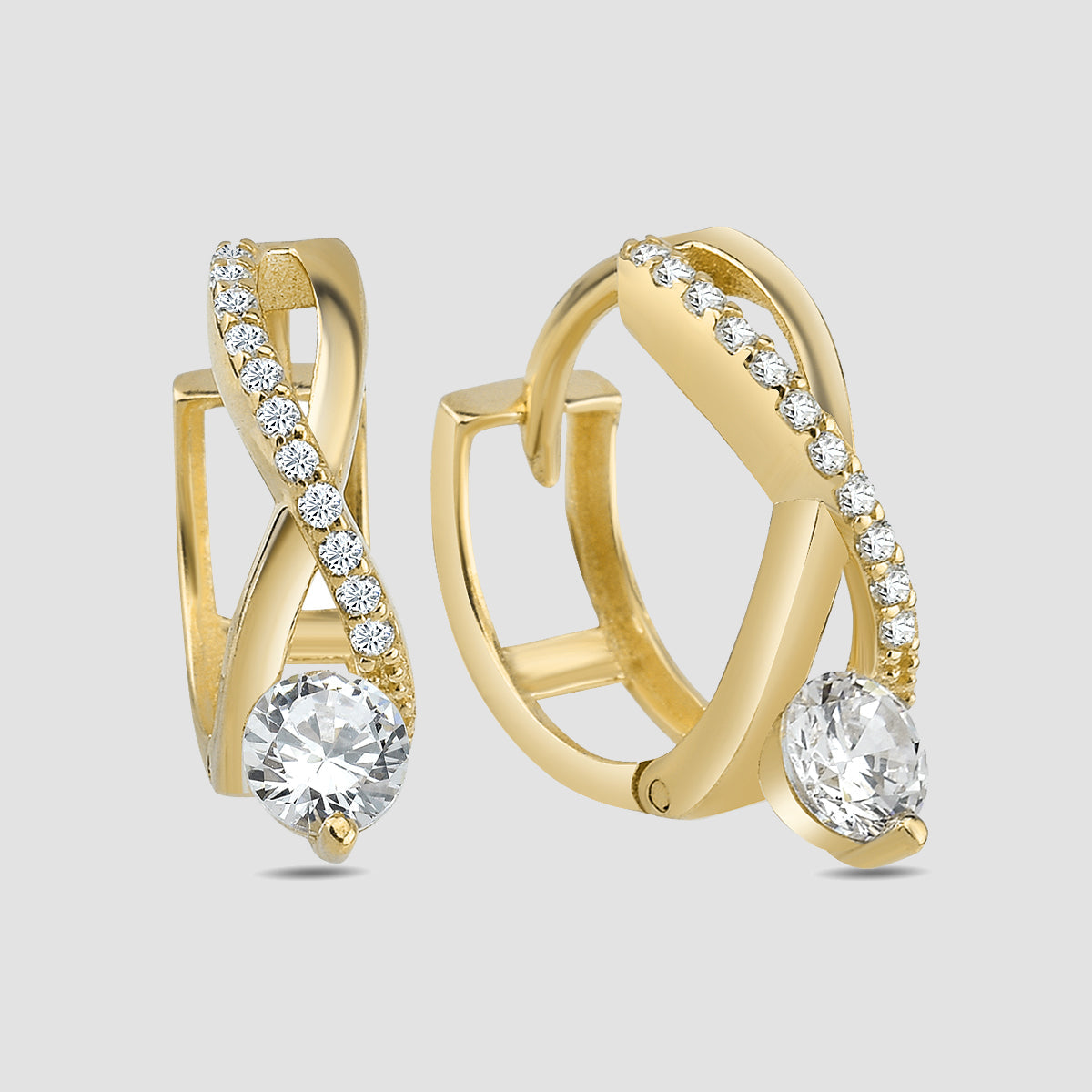 Creolen Unendlichkeit Solitaire - Gold