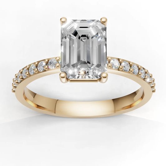 Emerald Pave Solitär