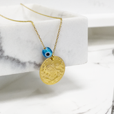 Resat Anhänger mit blauen Auge und Halskette aus Gold