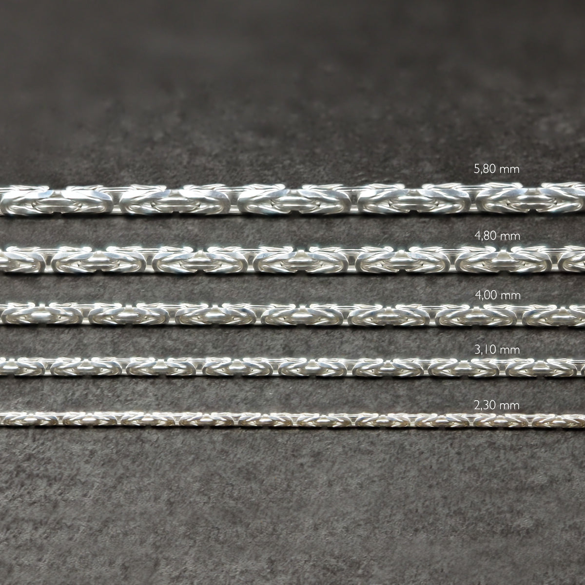Facettierte Königskette 4 mm - massiv in 925 Sterling Silber