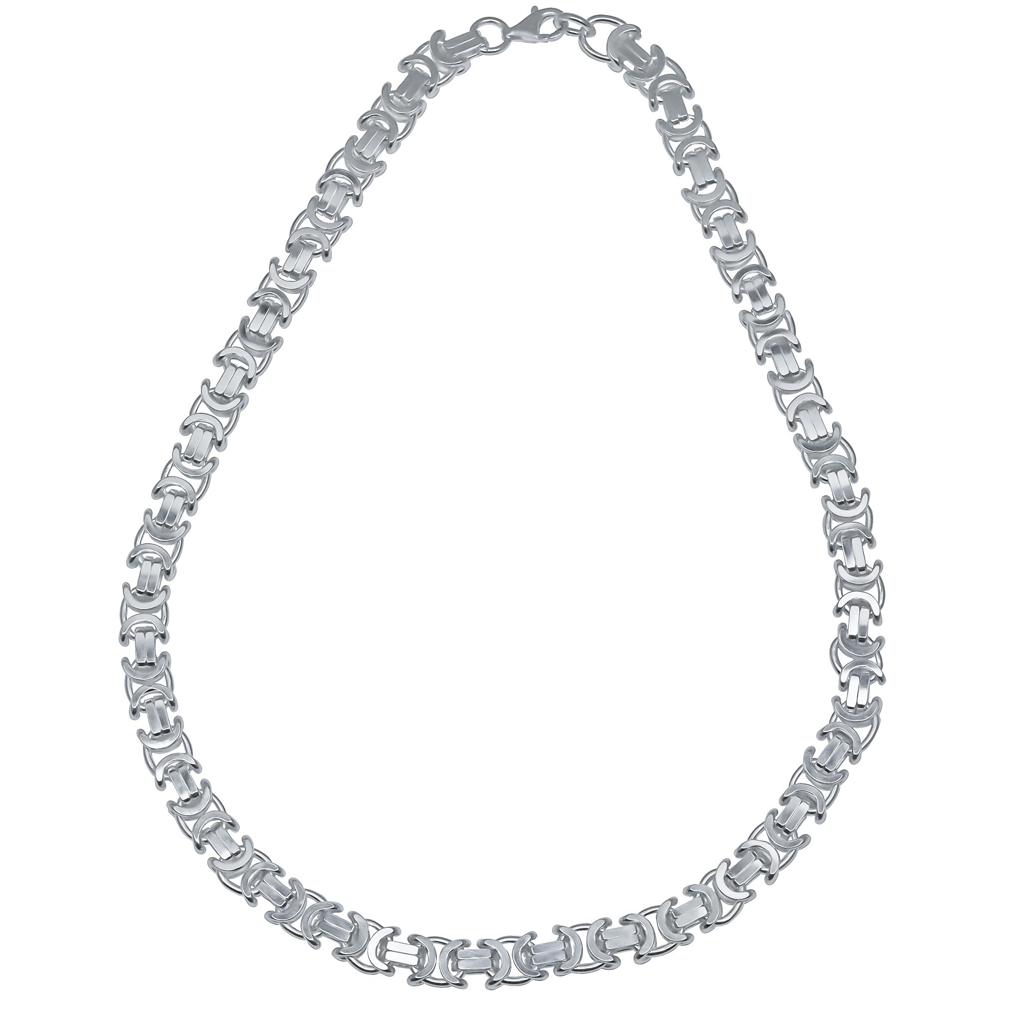 Flache Königskette Etruska in 925 Sterling Silber