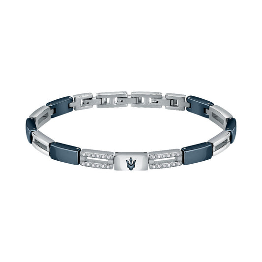 Maserati JM223ATZ23 Armband grössenverstellbar blau Silber und swarovski steinen 
