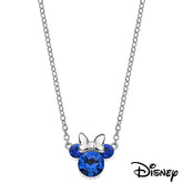 Minnie Mouse Saphier blau Disney Halskette Silber