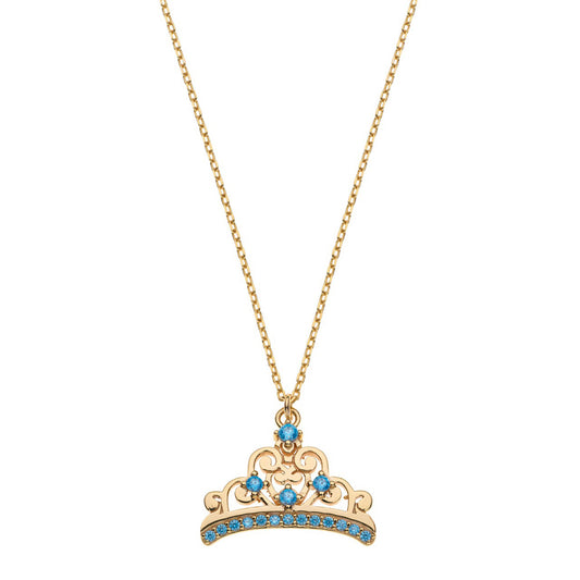 goldene Kronen anhänger mit steinen und goldene kette