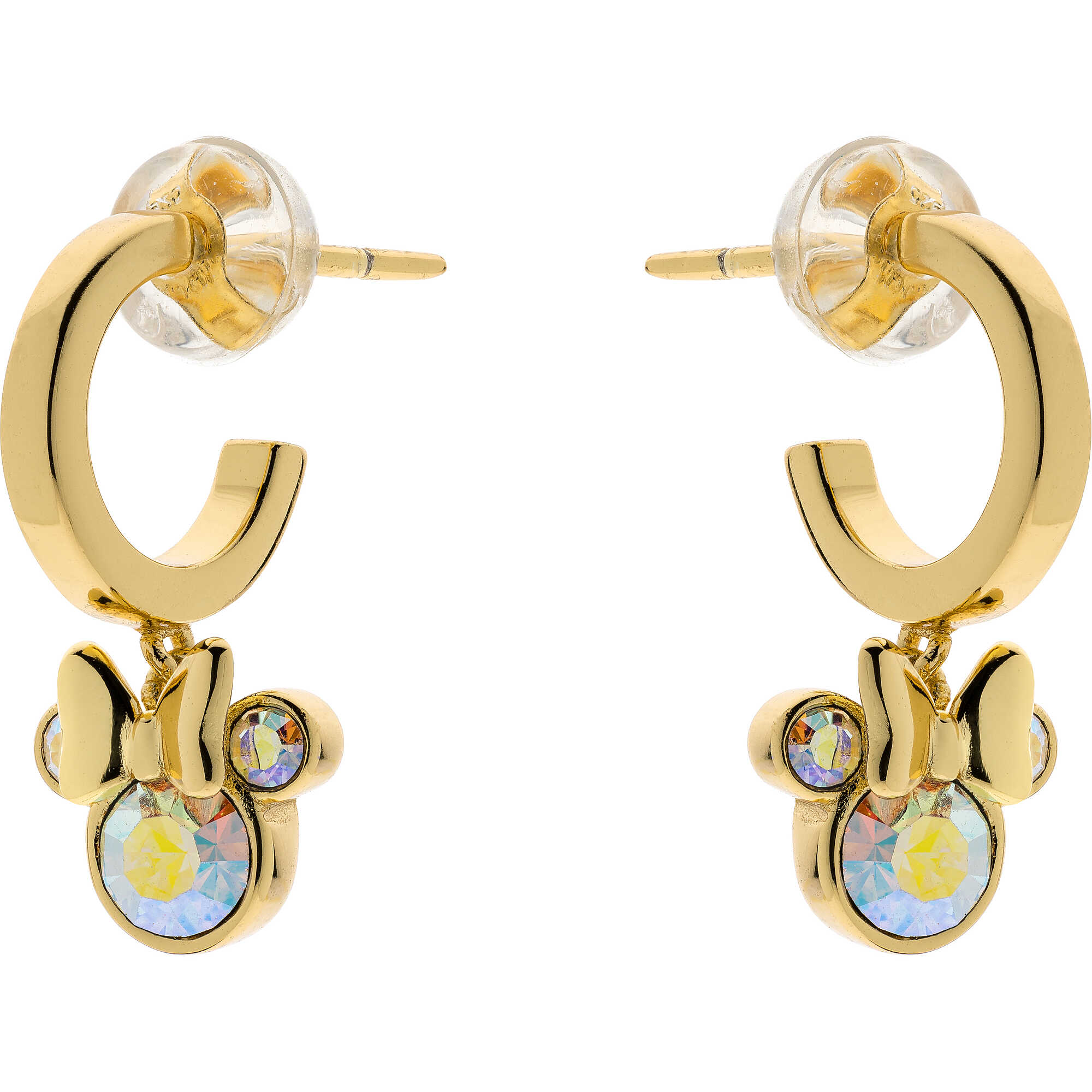 Disney Gold Creolen 3/4 Ohhrringe mit Minnie Mouse Anhänger 