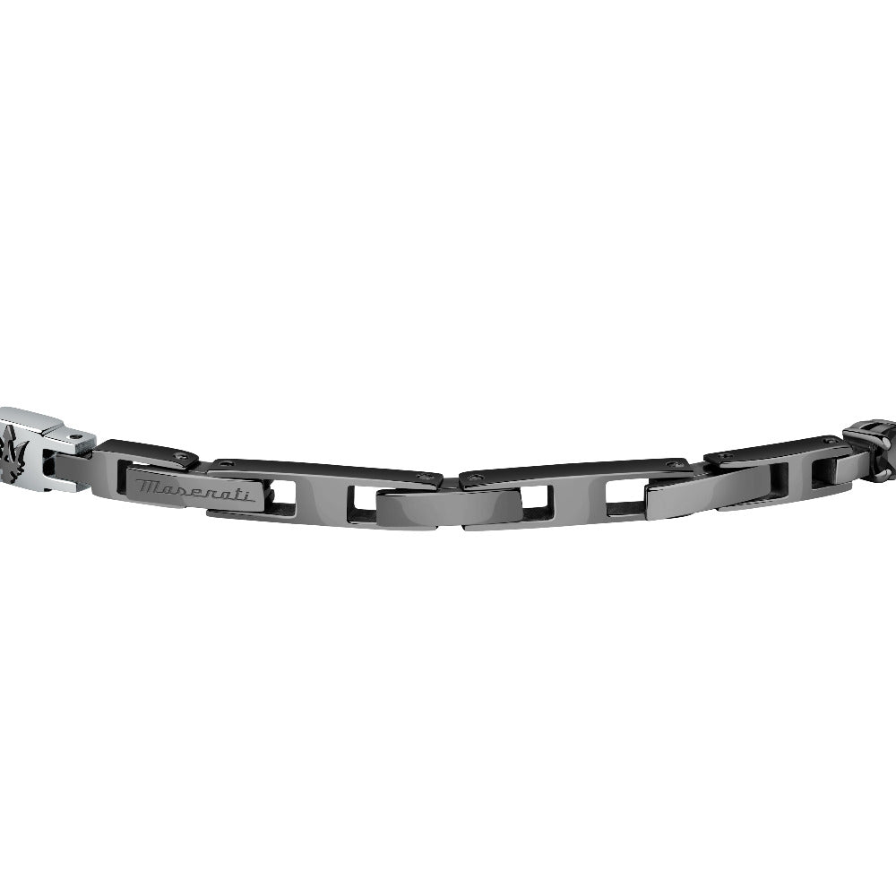 Maserati Tennissarmband Jm222AVC06 Herrenschmuck nahaufnahme von den gleidern die man kürzen kannn