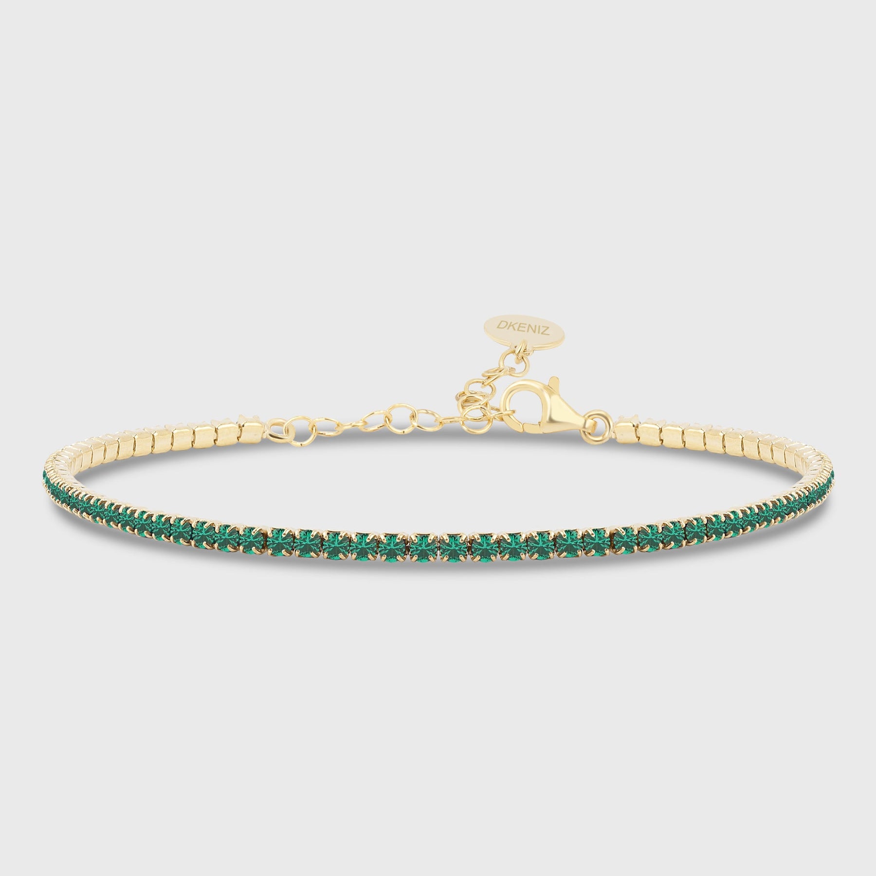 Tennis Smaragd Armkette Mini - Gold