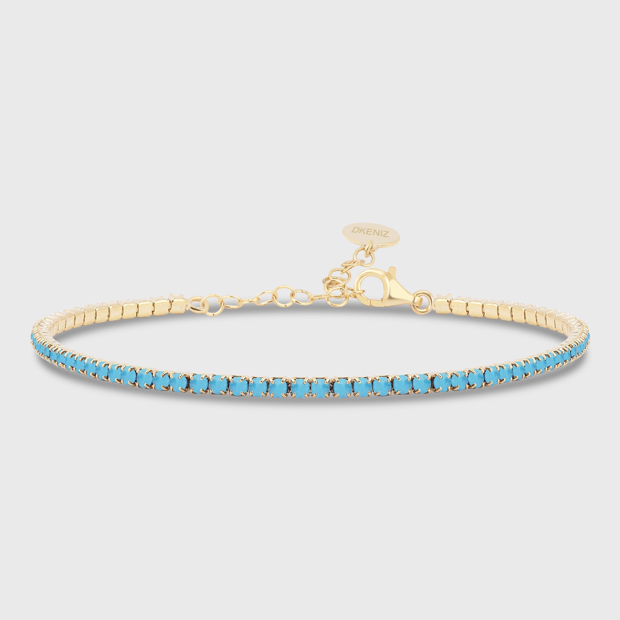 Tennis Türkis Armkette Mini - Gold