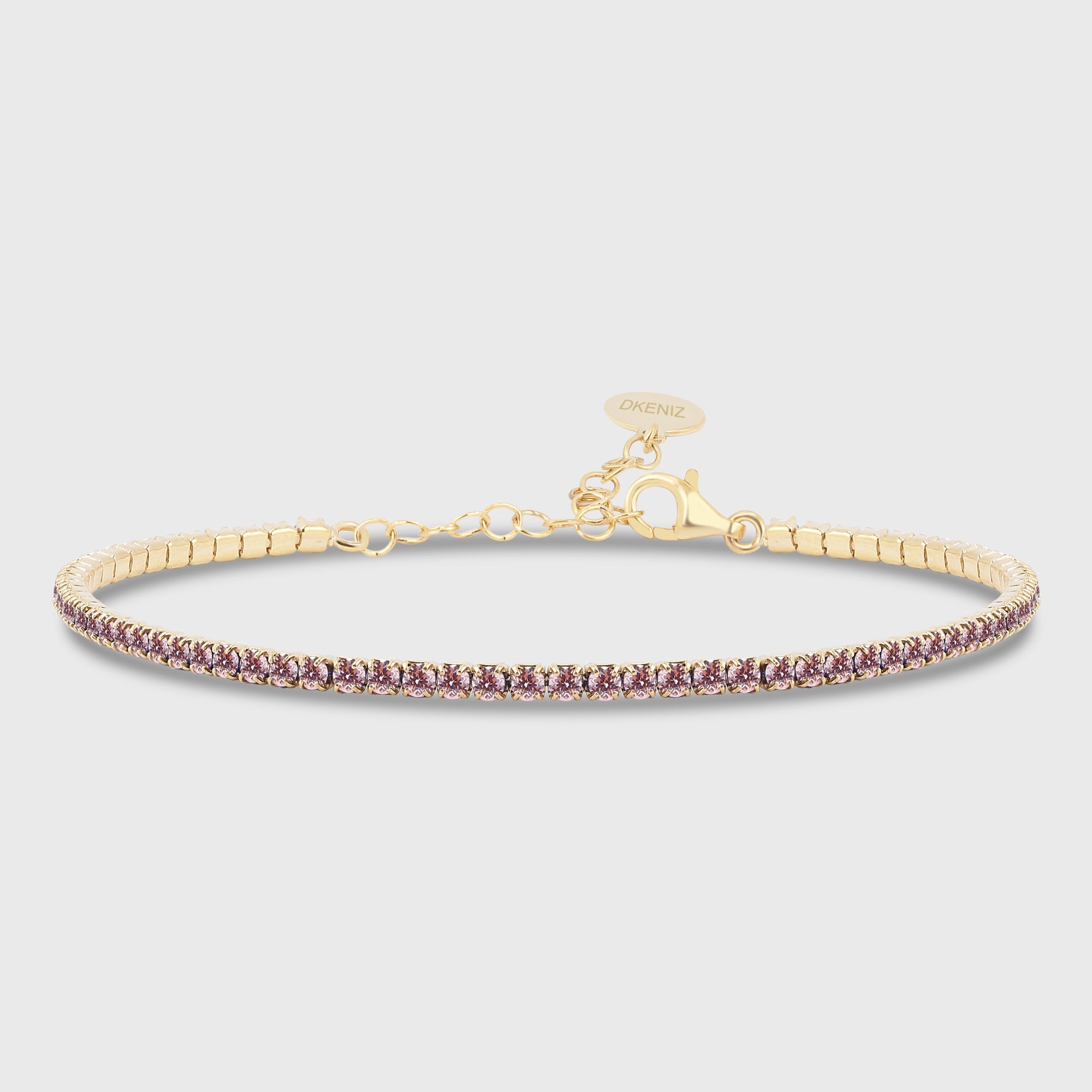 Tennis Rosa Saphir Armkette Mini - Gold