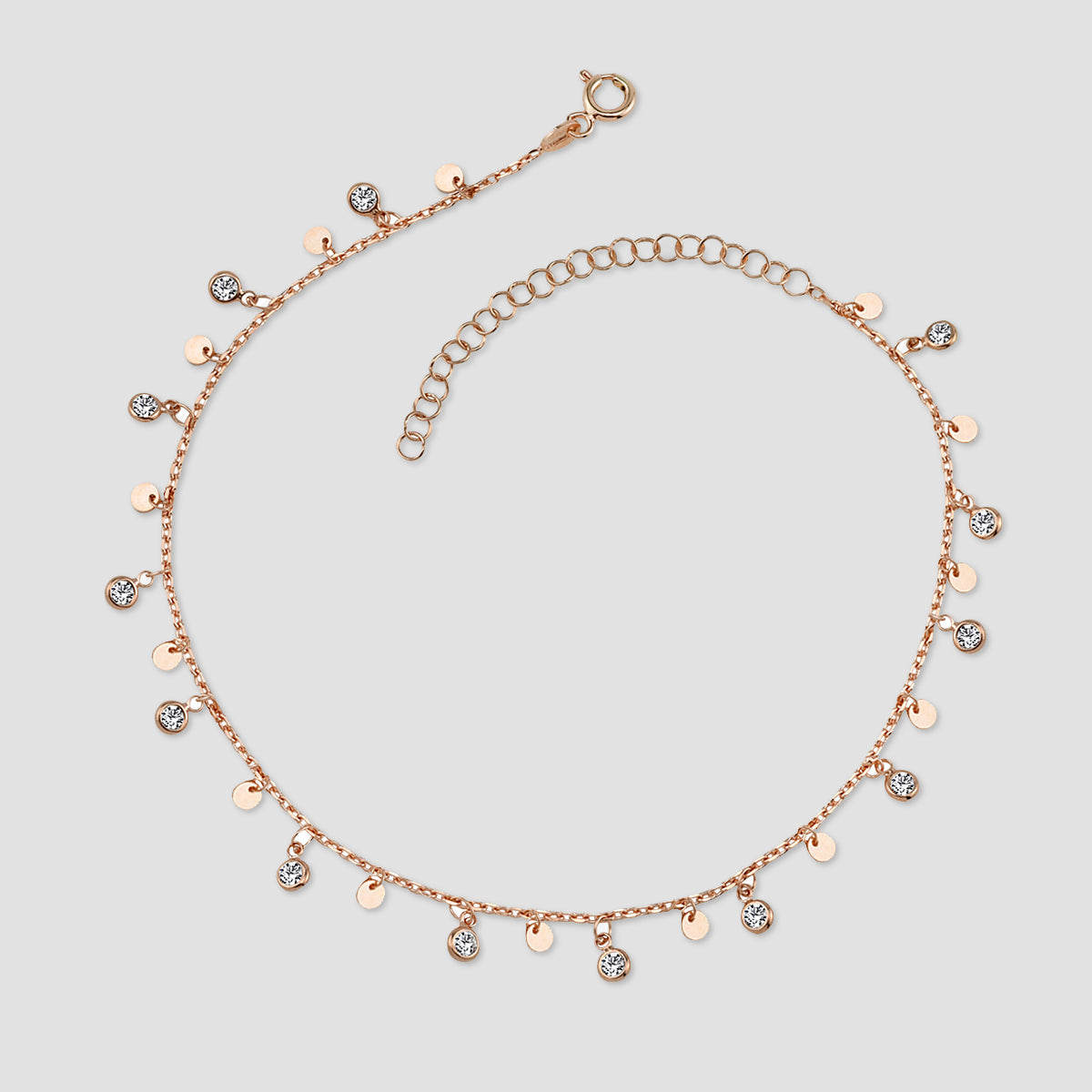 Plättchen Armband mit Zirkonia - Rosé