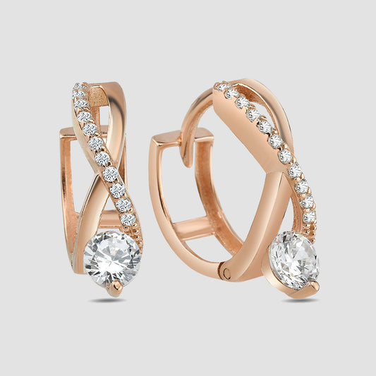 Creolen Unendlichkeit Solitaire - Rosé