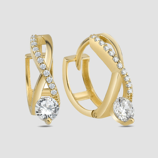 Creolen Unendlichkeit Solitaire - Gold