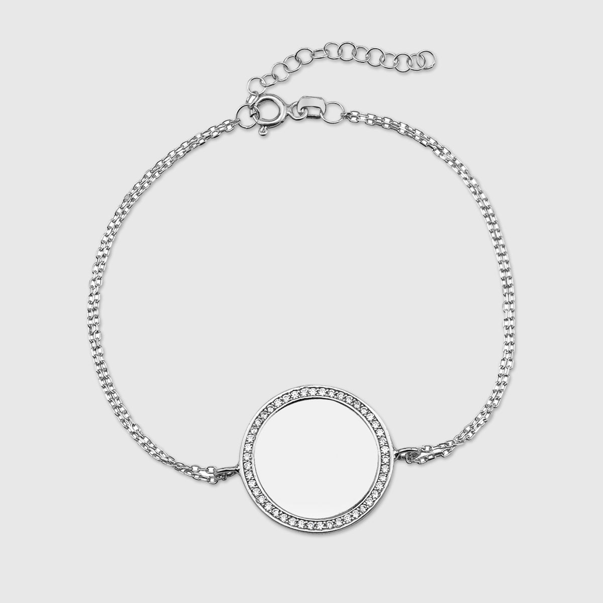 Mirror Gravur Armkette - Silber