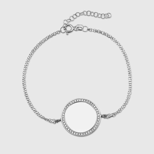 Mirror Gravur Armkette - Silber