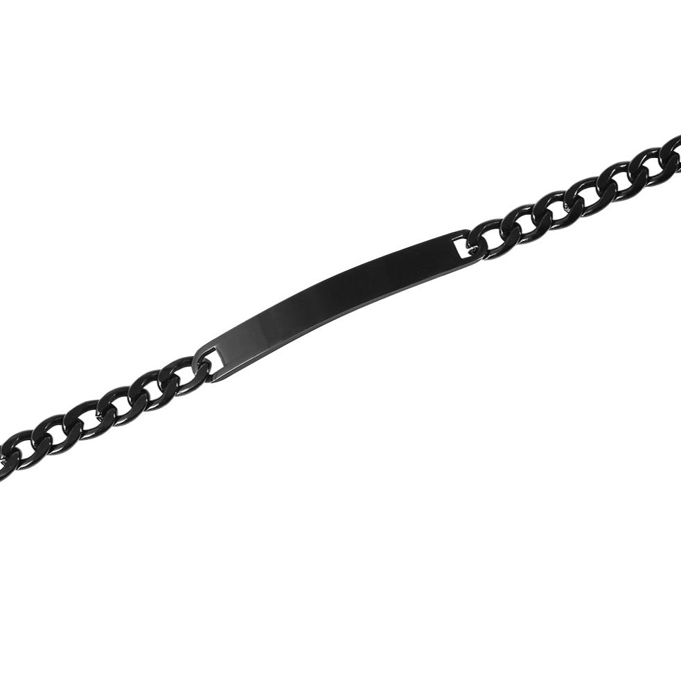 ID Armband Schwarz mit Gravur - Mittel