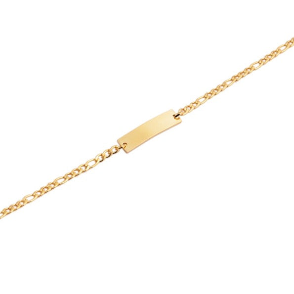 ID Armband  Figaro Gold mit Gravur - Schmal