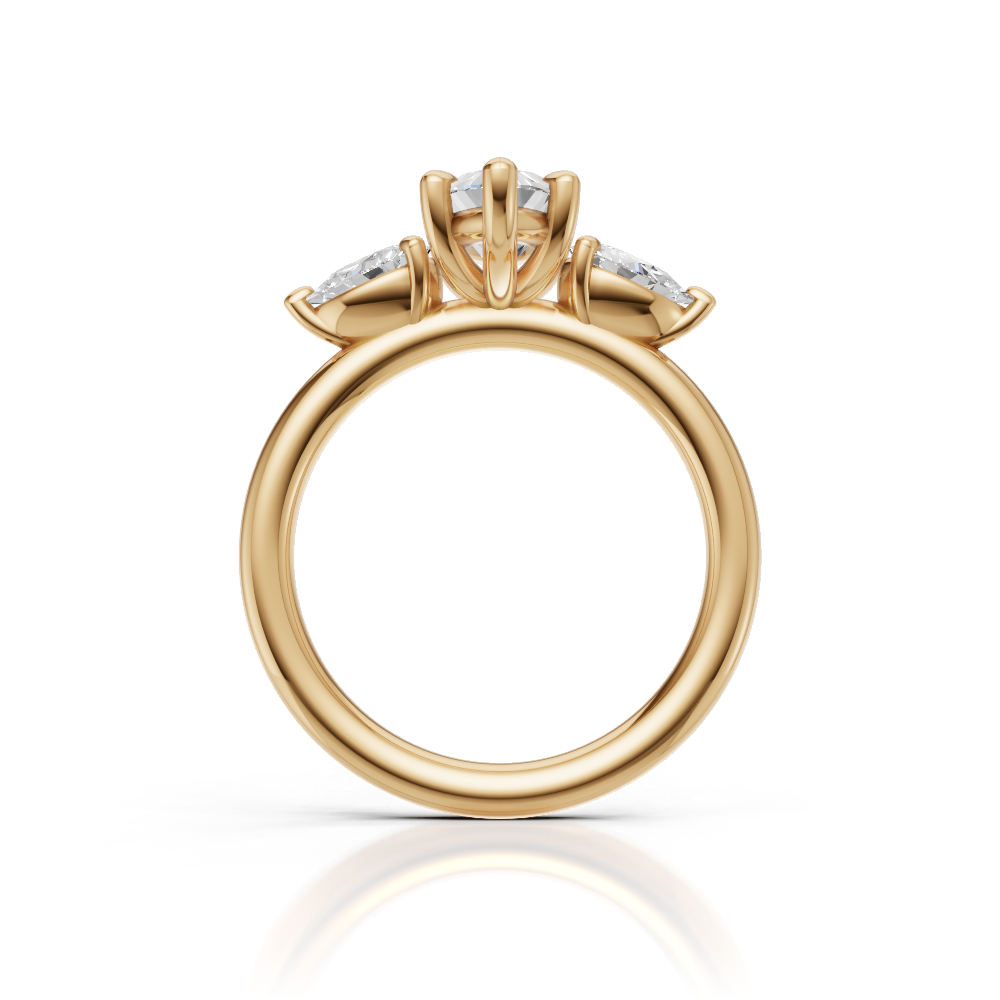 Aurelia Trilogie – Marquise-Verlobungsring mit Seitensteinen Ansicht 4