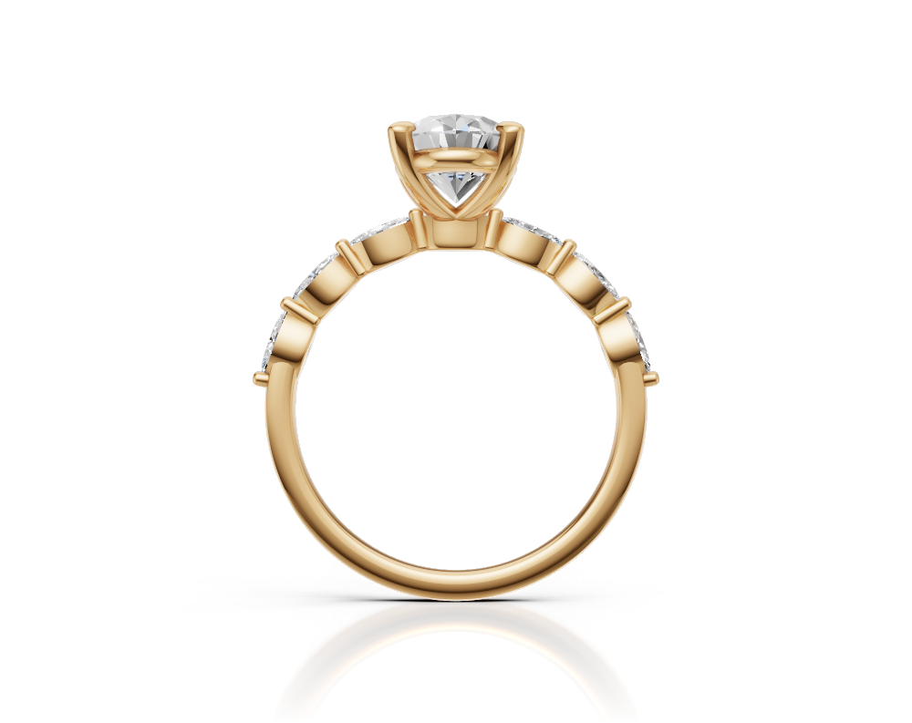 Flora – Oval Verlobungsring 585 / 750 Gold – Bild 4