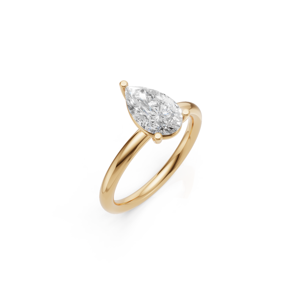Lyra – Pear Verlobungsring 585 Gold Seitenansicht