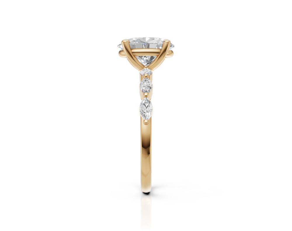 Flora – Oval Verlobungsring 585 / 750 Gold – Bild 2