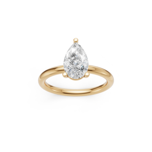 Lyra – Pear Verlobungsring 585 Gold