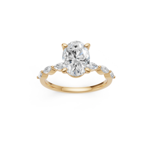 Flora – Oval Verlobungsring 585 / 750 Gold
