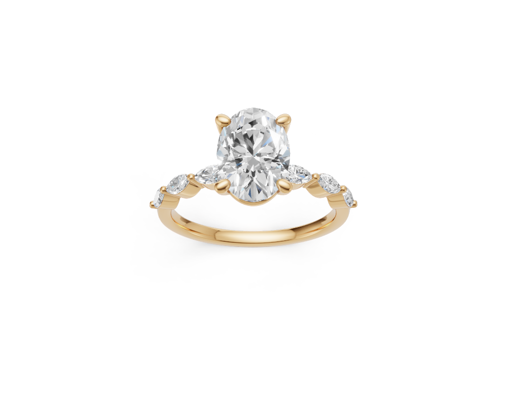 Flora – Oval Verlobungsring 585 / 750 Gold